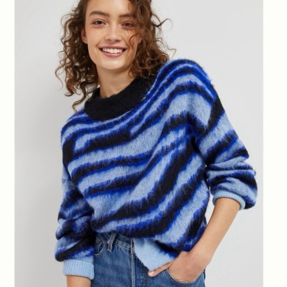 Anthropologie Salma Striped Eyelash Sweater
